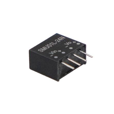 MEAN WELL Měnič DC/DC SMU01, výstup: 24V dc 1500 V, Vin 5V dc 42 mA, Vin 5V dc 1 W -40 °C 105 °C Povrch