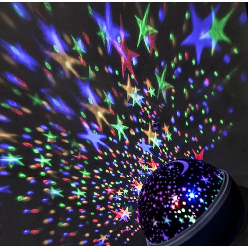 Solight LED projekční koule, multicolor, 9 režimů, otáčení, USB, 4x AAA - 1V220