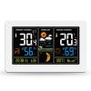Solight meteostanice, extra velký barevný LCD, teplota, vlhkost, tlak, RCC, USB nabíjení, bílá - TE81W
