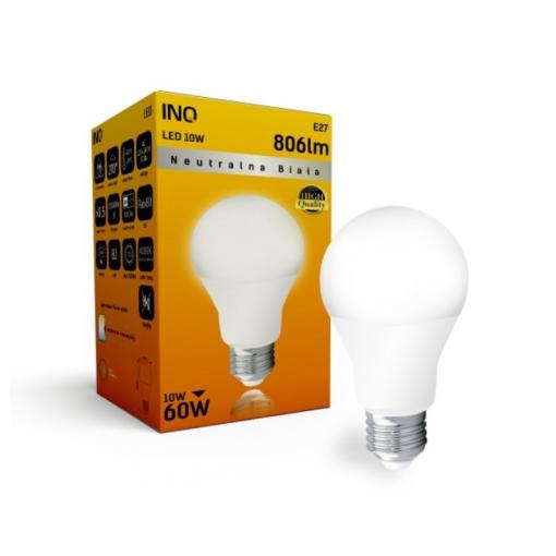 LED žárovka INQ, E27 10W A60, neutrální bílá   IN408646