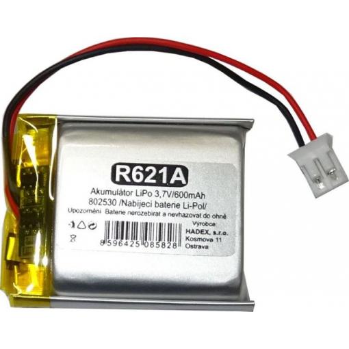 Akumulátor LiPo 3,7 V / 600 mAh 802530, 25 × 23 × 7 mm
