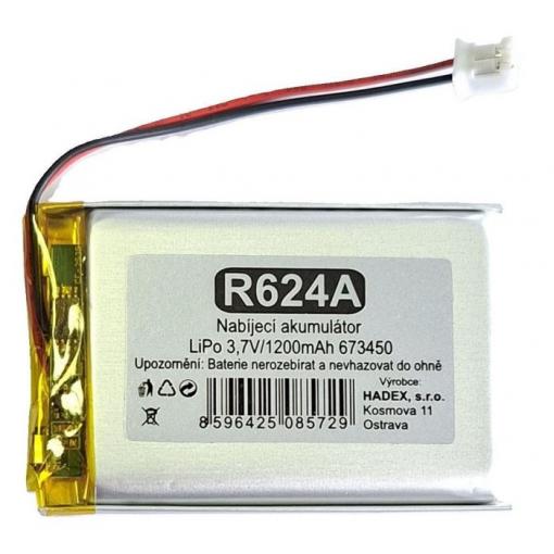 Akumulátor LiPo 3,7 V / 1200 mAh 673450, JST-PH