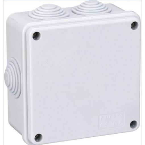 Instalační krabička S100, 100 × 100 × 50 mm, IP55, 6 průchodek