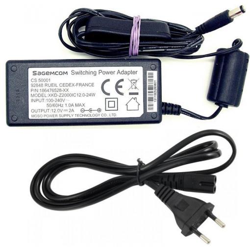 Napáječ Sagemcom XKD-2000IC12.0-24W, 12V/2A, konc.5,5x2,1mm, vypínač
