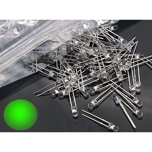 LED 3mm zelená čirá, balení 100ks