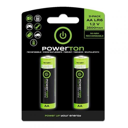 Nabíjecí baterie NiMH Powerton AA 2500 mAh, 2 ks
