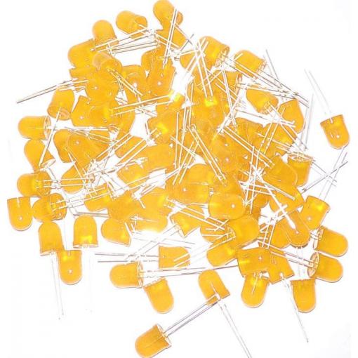 LED dioda 10 mm žlutá difuzní, 2 V / 20 mA, balení 100 ks