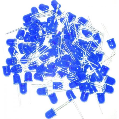 LED dioda 10 mm modrá difuzní, 3 V / 20 mA, balení 100 ks