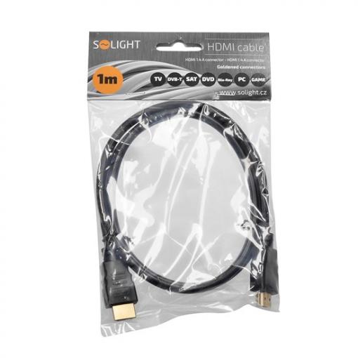 Solight HDMI kabel s Ethernetem, HDMI 1.4 A konektor - HDMI 1.4 A konektor, sáček, 1m