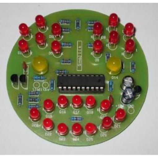 Blikající smajlík stavebnice, 26 LED diod, ATtiny2313, 12 V