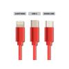 Kabel GETI GCU 02 USB 3v1 červený samonavíjecí