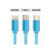Kabel GETI GCU 03 USB 3v1 modrý samonavíjecí