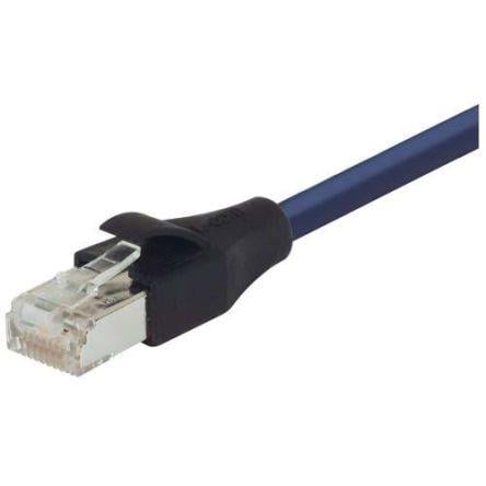 L-Com Ethernetové kabely, Modrá, A: RJ45, Polyvinylchlorid Vnější 50 ft, B: RJ45 Vnější, typ pláště: Stíněné