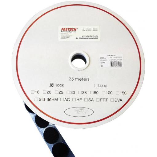 FASTECH® kulatý suchý zip zalepení hotmelt háčková část (Ø) 20 mm černá 5 m