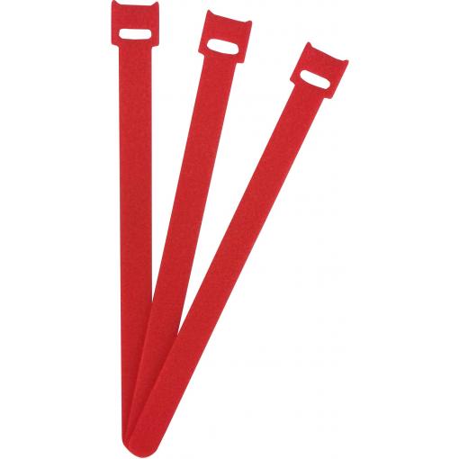 FASTECH® kabelový manažer na suchý zip ke spojování háčková a flaušová část (d x š) 200 mm x 13 mm červená 100 ks
