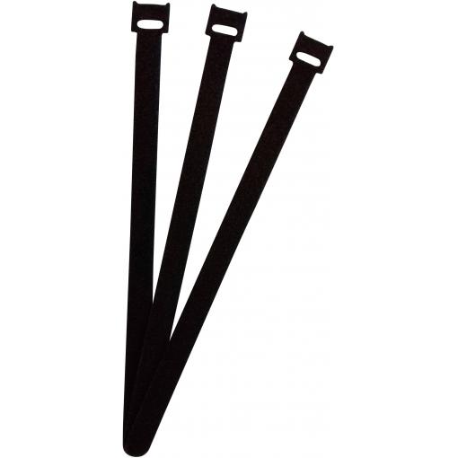 FASTECH® kabelový manažer na suchý zip ke spojování háčková a flaušová část (d x š) 250 mm x 13 mm černá 100 ks