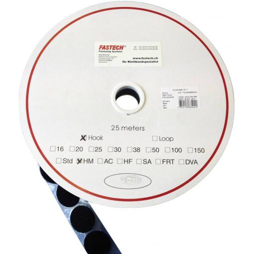 FASTECH® kulatý suchý zip zalepení hotmelt háčková část (Ø) 35 mm černá 5 m