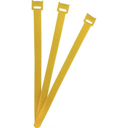 FASTECH® kabelový manažer na suchý zip ke spojování háčková a flaušová část (d x š) 250 mm x 13 mm žlutá 100 ks