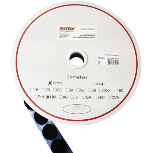 FASTECH® kulatý suchý zip zalepení hotmelt háčková část (Ø) 47 mm černá 5 m