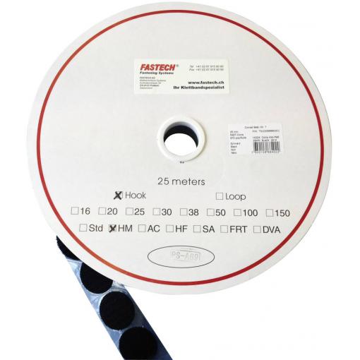 FASTECH® kulatý suchý zip zalepení hotmelt háčková část (Ø) 25 mm černá 5 m