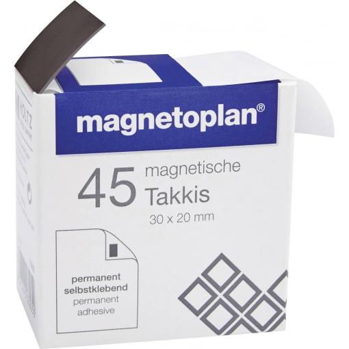 magnetoplan magnetický pásek (d x š x v) 20 x 30 x 0.75 mm obdélníkový černá 45 ks 15503