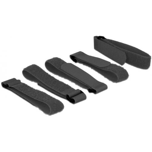 Delock kabelový manažer na suchý zip ke spojování háčková a flaušová část (d x š) 300 mm x 20 mm černá 5 ks