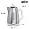 Braun WK 1500 GY rychlovarná konvice, bez BPA, šedá, 0X21010083