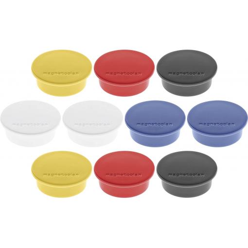 magnetoplan magnet (Ø x v) 40 mm x 13 mm kulatý bílá, žlutá, červená, černá, modrá 10 ks 1662010