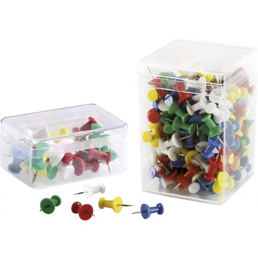 magnetoplan špendlík do nástěnky na připínáčky žlutá, bílá, modrá, červená, zelená 200 ks
