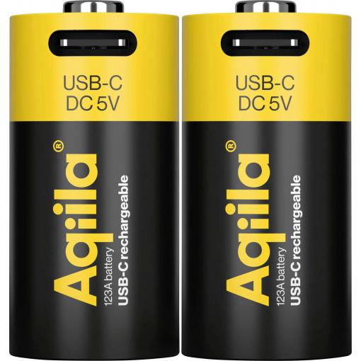 Aqiila Akku speciální akumulátor CR-123A Li-Ion 3 V 750 mAh 2 ks