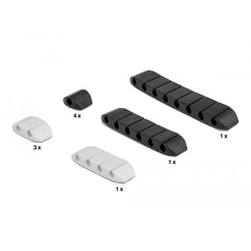 Delock příchytné klipsy kabelu termoplast černá, bílá flexibilní (Ø x v) 5 mm x 10 mm 10 ks 18400