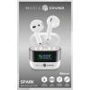 Cellularline BTMSTWSSPARKW Headset do uší (In Ear) Bluetooth®, Bez kabelu bílá, černá Nabíjecí pouzdro, Indikátor nabití, regulace hlasitosti