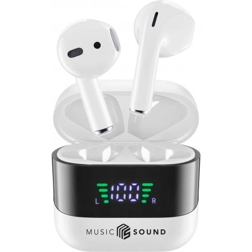 Cellularline BTMSTWSSPARKW Headset do uší (In Ear) Bluetooth®, Bez kabelu bílá, černá Nabíjecí pouzdro, Indikátor nabití, regulace hlasitosti