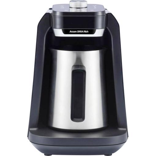 arzum ESPRESSOKANNE mit MILCHAUFSCHÄUMER und WASSERTANK kávovar chrom připraví šálků najednou=5 s tryskou pro napěnění mléka