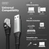 Digitus USB, USB 3.0 kabelový adaptér [1x USB, USB 3.2 Gen 1 (USB 3.0) - 1x RJ45, RJ45 zástrčka] AK-300600-030-S 3 m fóliové stínění, stínění pletivem,