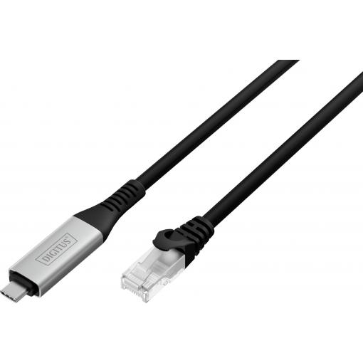 Digitus USB 3.1 Gen 1 (USB 3.0), USB 3.0, USB, USB-C® kabelový adaptér [1x USB, USB 3.2 Gen 1 (USB 3.0) - 1x RJ45, RJ45 zástrčka] AK-300601-150-S 15 m fóliové