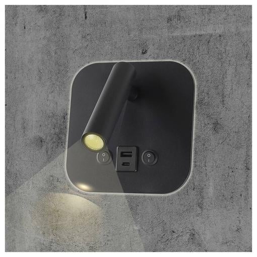V-TAC VT-80068-B 240036 lampička na noční stolek LED LED 8 W teplá bílá Energetická třída (EEK2021): F (A - G) Just Black