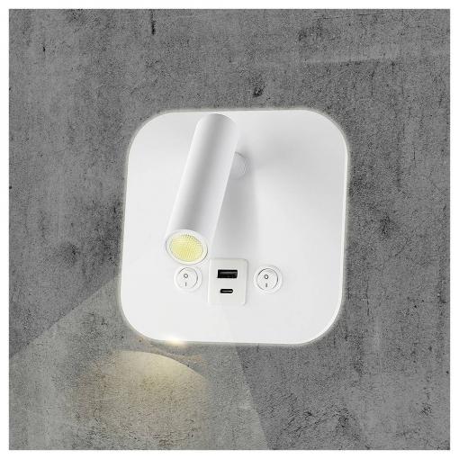 V-TAC VT-80068-W 240026 lampička na noční stolek LED LED 8 W teplá bílá Energetická třída (EEK2021): F (A - G) přírodní bílá
