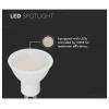 V-TAC 218786 SMD LED Energetická třída (EEK2021) F (A - G) GU10 10 W = 70 W teplá bílá (Ø x v) 50 mm x 80 mm nestmívatelné 1 ks