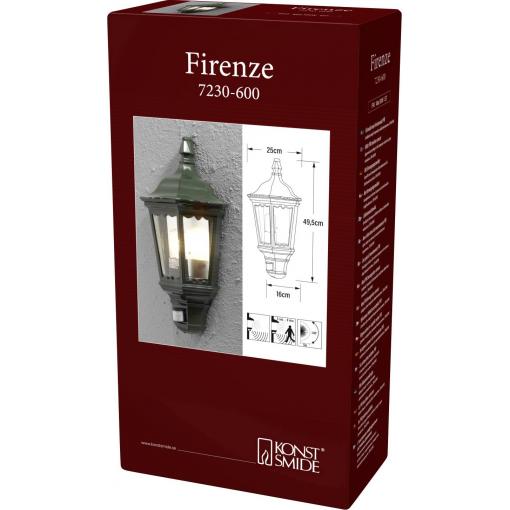 Konstsmide Firenze 7230-600 venkovní nástěnné osvětlení s PIR detektorem E27 100 W zelená