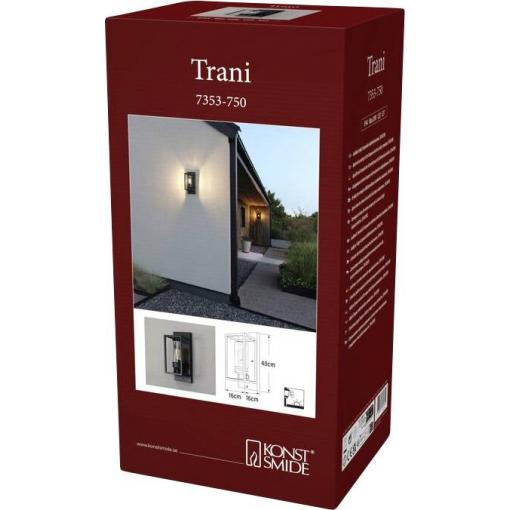 Konstsmide Trani 7353-750 venkovní nástěnné osvětlení E27 20 W černá