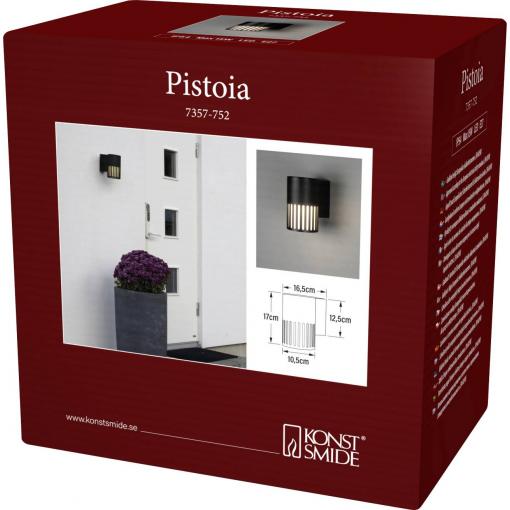 Konstsmide Pistoia 7357-752 venkovní nástěnné osvětlení E27 15 W černá