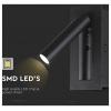 V-TAC VT-88061-B 239996 lampička na noční stolek LED LED 2 W teplá bílá Energetická třída (EEK2021): G (A - G) Just Black