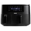 DOMO AIRFRYER DOUBLE FRY ZONE 3 + 6 L fritéza, 9 l, 2850 W, 2 grilovací zóny, černá