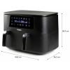 DOMO AIRFRYER DOUBLE FRY ZONE 3 + 6 L fritéza, 9 l, 2850 W, 2 grilovací zóny, černá