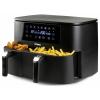 DOMO AIRFRYER DOUBLE FRY ZONE 3 + 6 L fritéza, 9 l, 2850 W, 2 grilovací zóny, černá