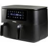 DOMO AIRFRYER DOUBLE FRY ZONE 3 + 6 L fritéza, 9 l, 2850 W, 2 grilovací zóny, černá