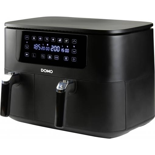 DOMO AIRFRYER DOUBLE FRY ZONE 3 + 6 L fritéza, 9 l, 2850 W, 2 grilovací zóny, černá