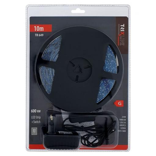 LED pásek Trixline TR 649, 24 W, 4200 K, 10 m, s vypínačem
