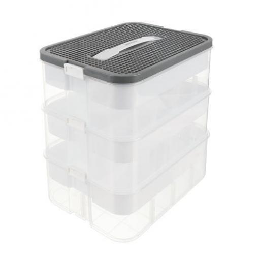 Úložný box Kruzzel 22 l, 3 patra, průhledný